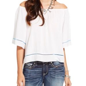 Ariat Off-the-Shoulder White Blouse